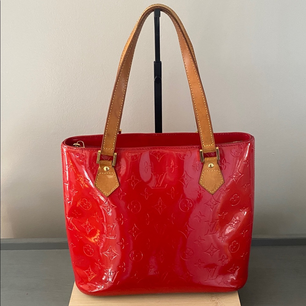 Louis Vuitton Cherry Red Vernis Houston Bag with Dust Bag